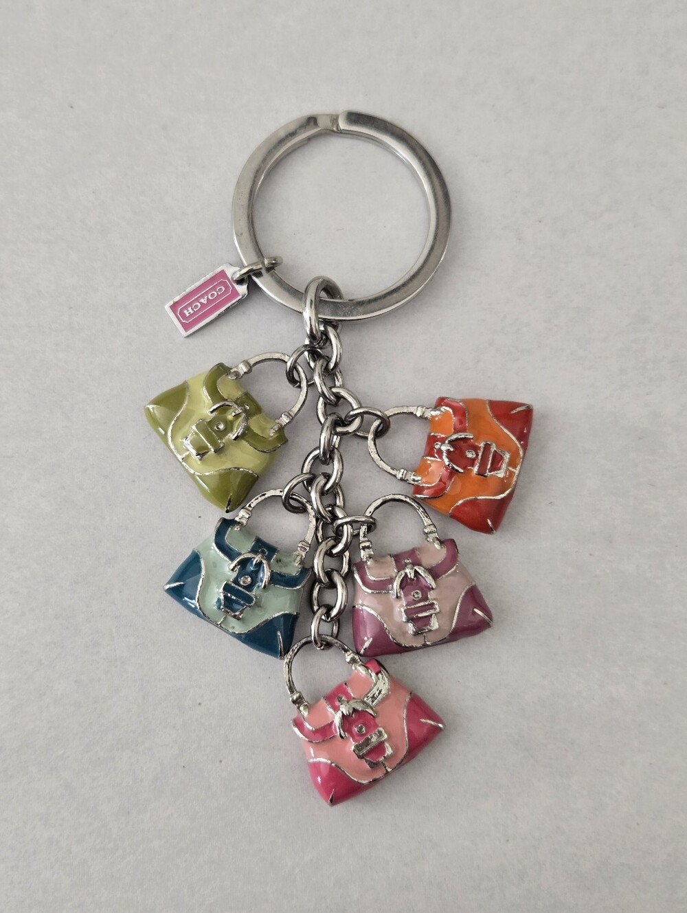 HTF Rare VTG Y2K Coach 2000s Mix Collection Mini Purse 5 Charm Enamel Keychain